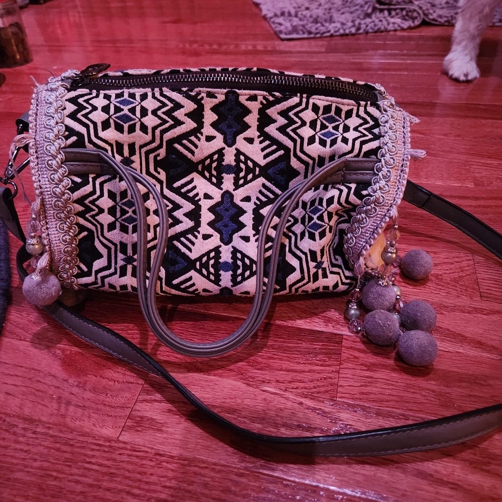 Stylish Black and White Patterned Women's Bag